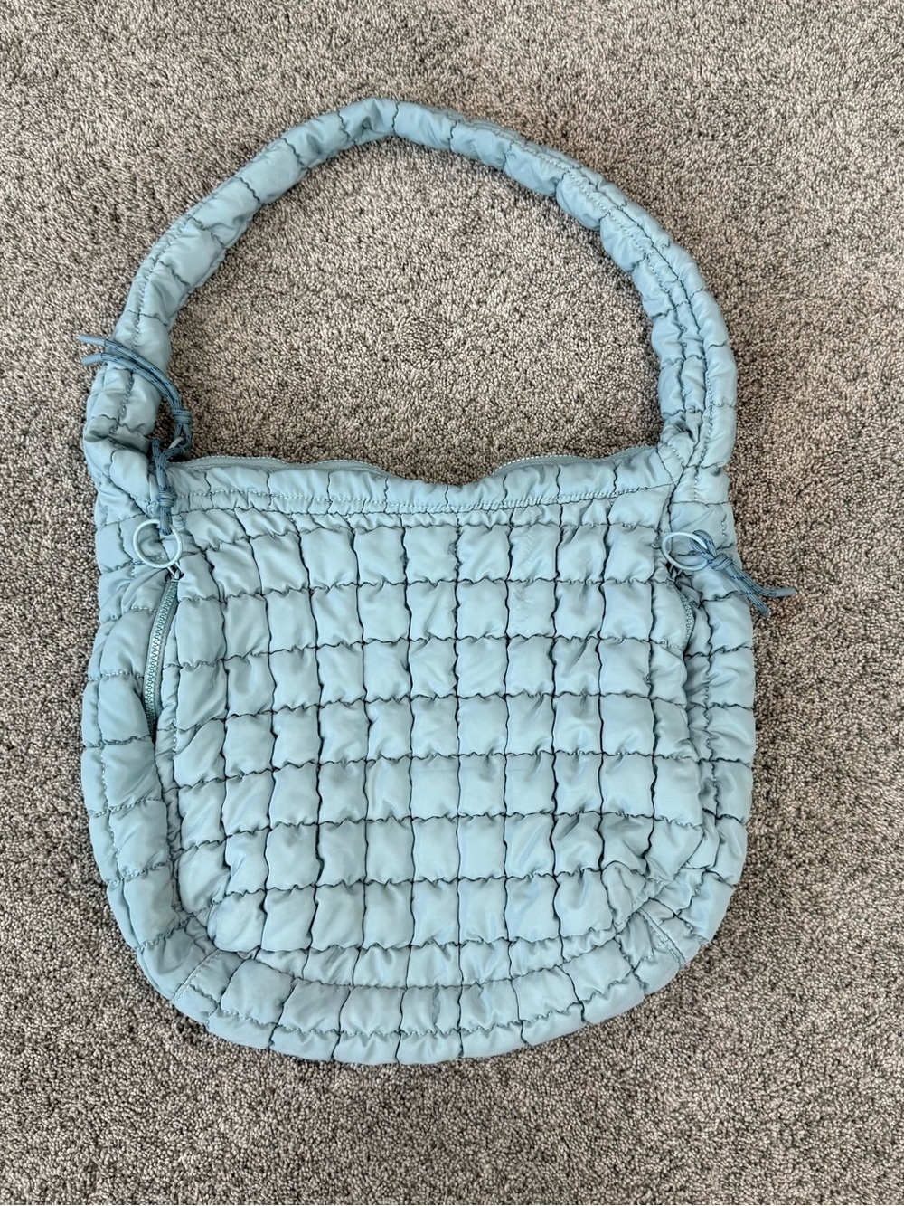 Urban Fit By Urban Express Blue Puffer Boho Carry All Quilted Bag Gym Weekender